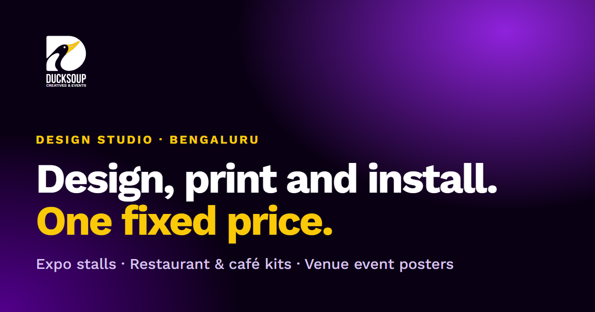 Restaurant & Café Branding in Bengaluru · Opening-Day Kits · Ducksoup